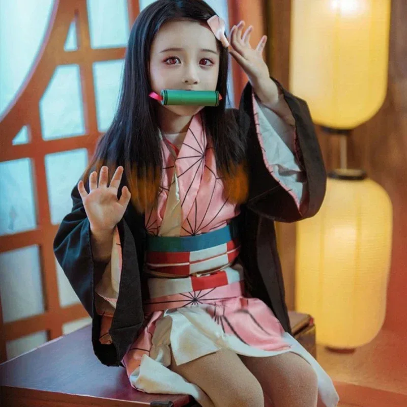 Demon Slayer Haori - Anime Kamado Nezuko Cosplay Kostüm Yaiba
