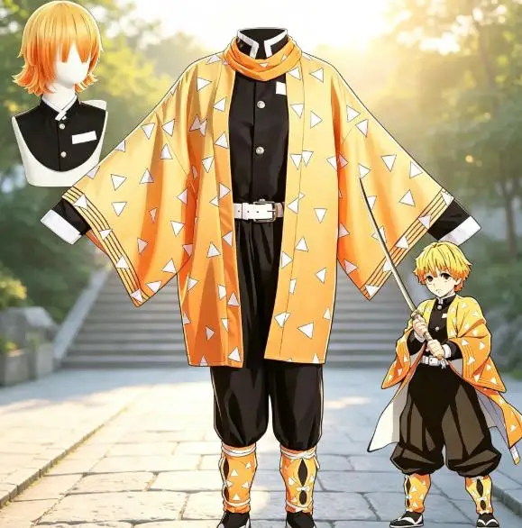 Cosplay Anime Zenitsu - 2026 Yeni Anime Agatsuma Zenitsu Cosplay