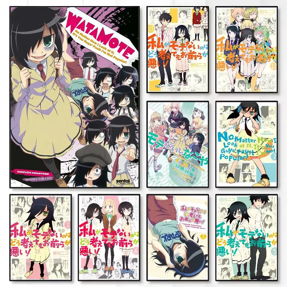 Anime Cosplay Wallpaper - Anime W-Watamote Kuroki Tomoko Posteri Etiket