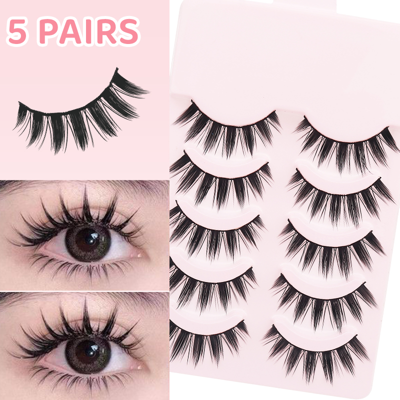 Anime Cosplay Lashes - DINGSEN 5 Çift Manga Kirpikler Gözler