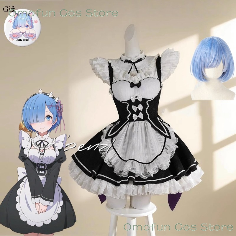 Anime Cosplay Rem - Re: 0 Rem Remu Cosplay Elbise