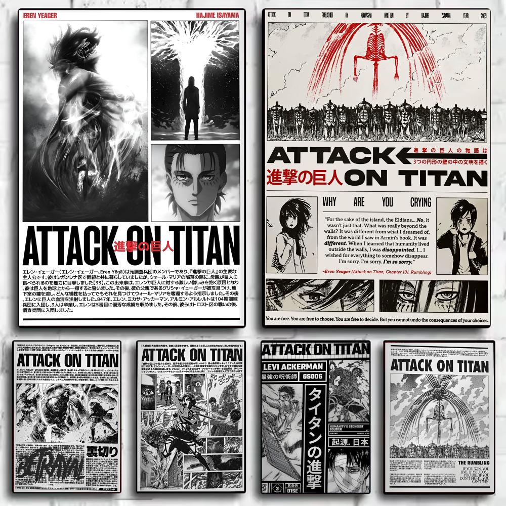 Anime Cosplay Wallpaper - Klasik Anime A-Saldırı T-Titan'a Poster Dekoratif