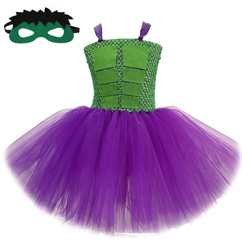 Anime Cosplay Toddler - Kızlar için Süper Kahraman Hulk Kostüm