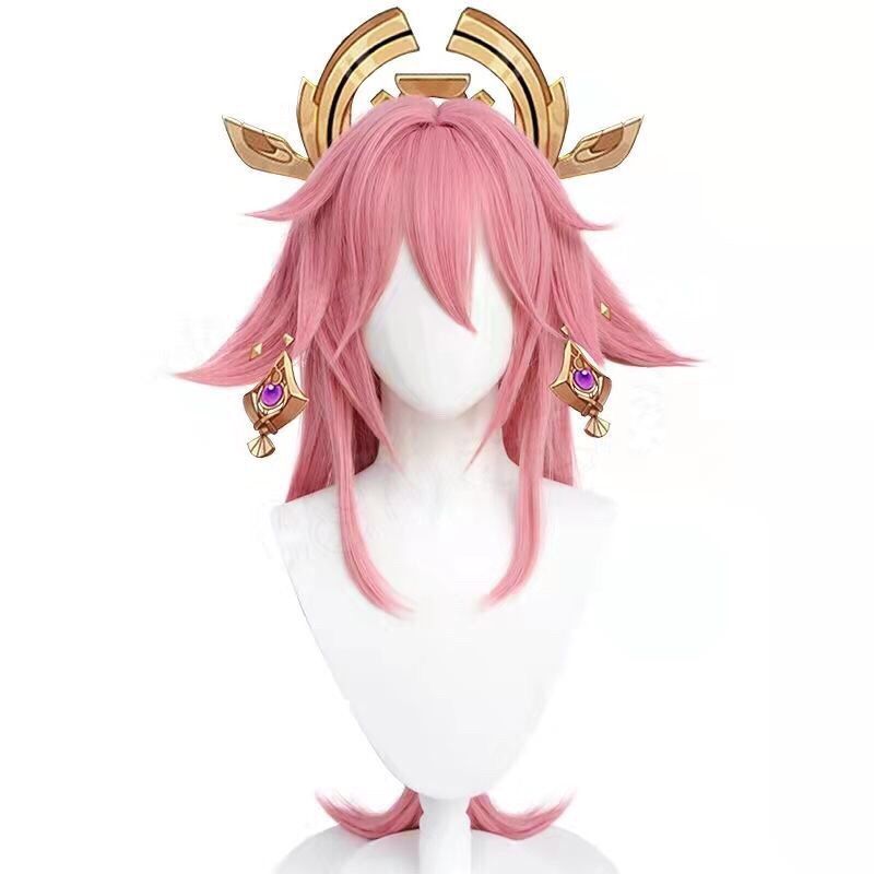 Cosplay Anime Yae Miko - Genshin Impact Yae Miko Cosplay Peruk