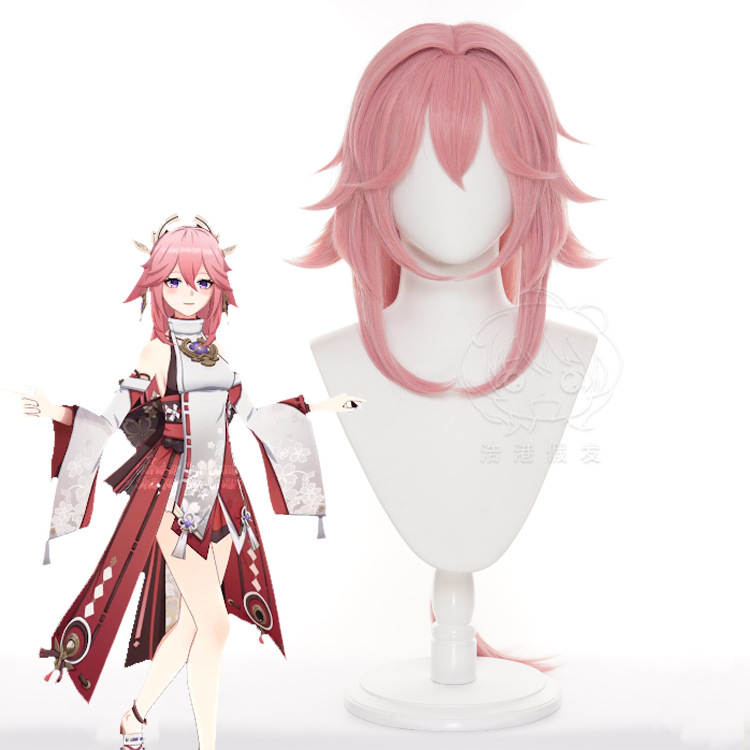 Cosplay Anime Yae Miko - Genshin Etki Yae Miko Cosplay Peruk