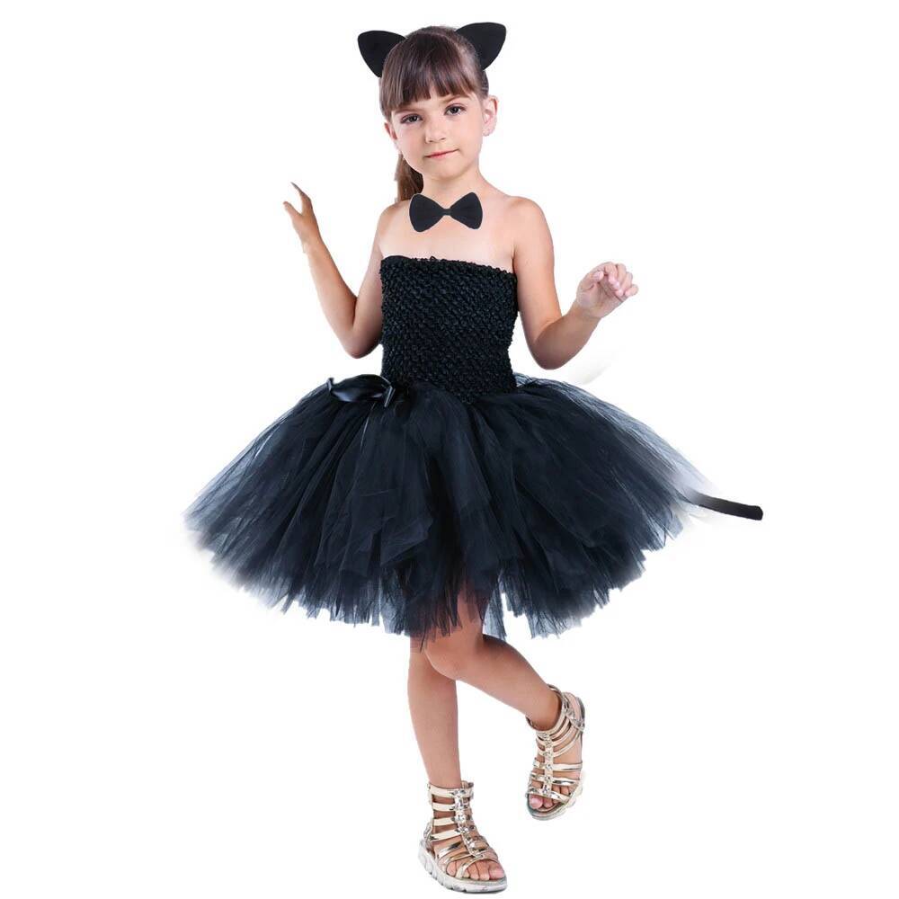 Anime Cosplay Toddler - Sevimli Siyah Kedi Tutu Elbise Bebek