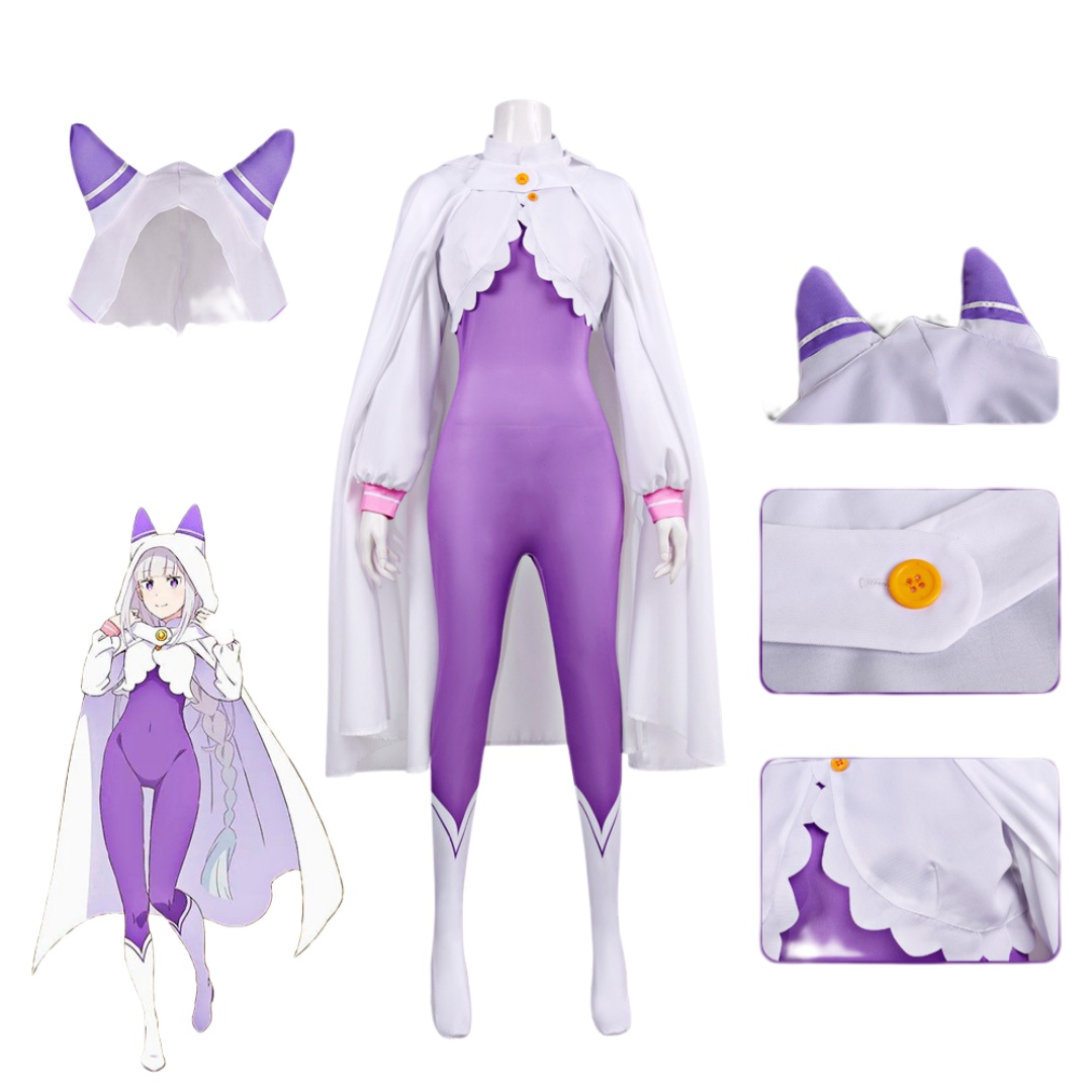 Anime Cosplay Re Zero - Re Zero Emilia Cosplay Kostümü Peruk