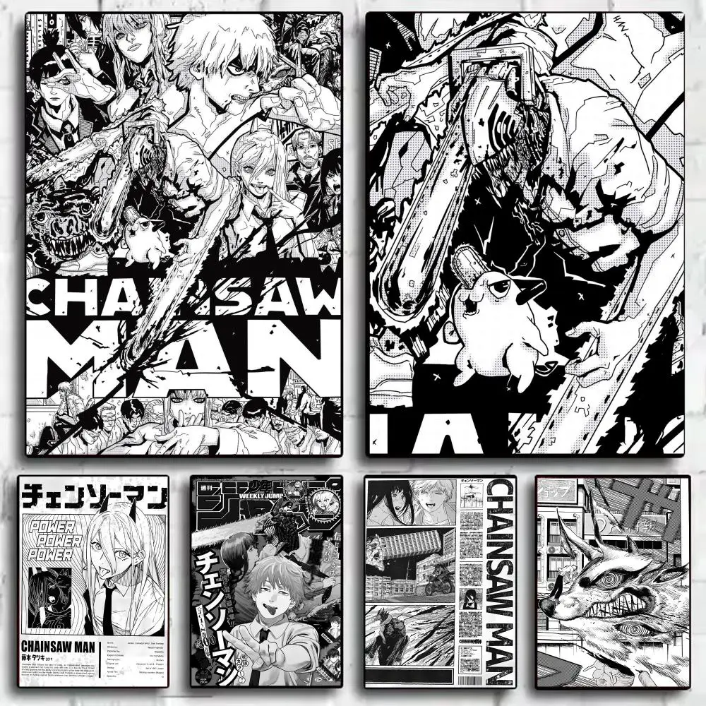 Anime Cosplay Wallpaper - Klasik Anime C_Chainsaw M_Man Posteri Dekoratif