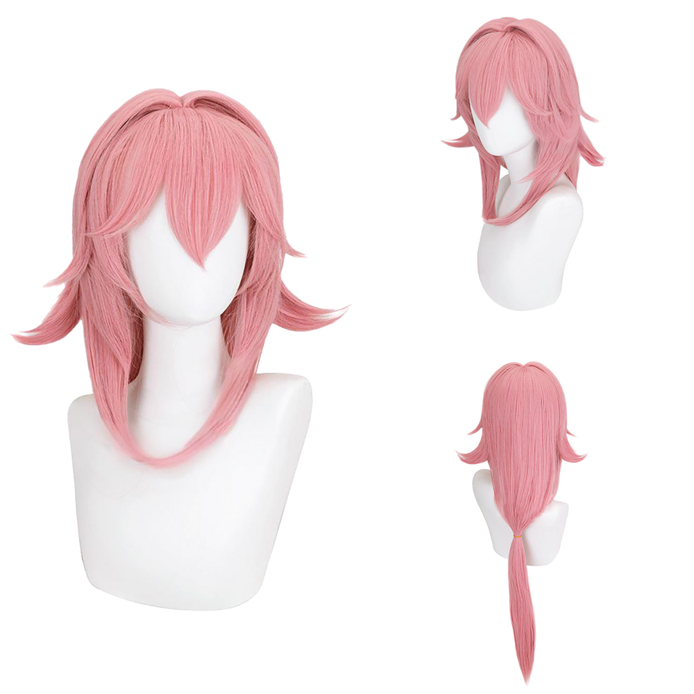 Yae Miko Cos Peruk Pembe Doğal - Cosplay Anime Yae Miko incelemesi ve fiyatı