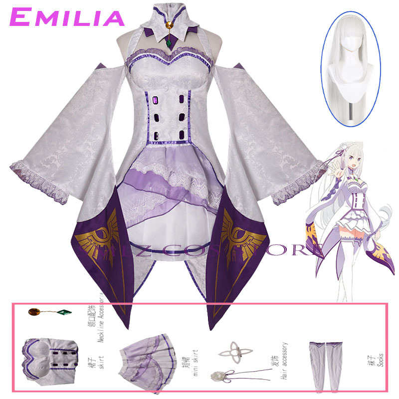 Emilia Cosplay Anime Re Zero K - Anime Cosplay Re Zero incelemesi ve fiyatı