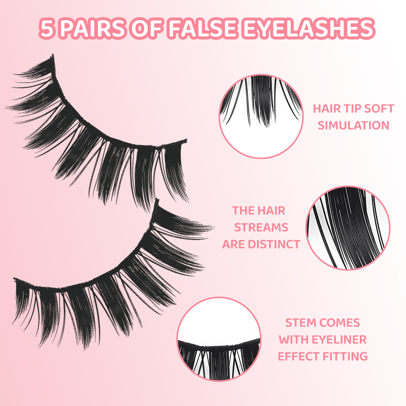 DINGSEN 5 Çift Manga Kirpikler - Anime Cosplay Lashes incelemesi ve fiyatı