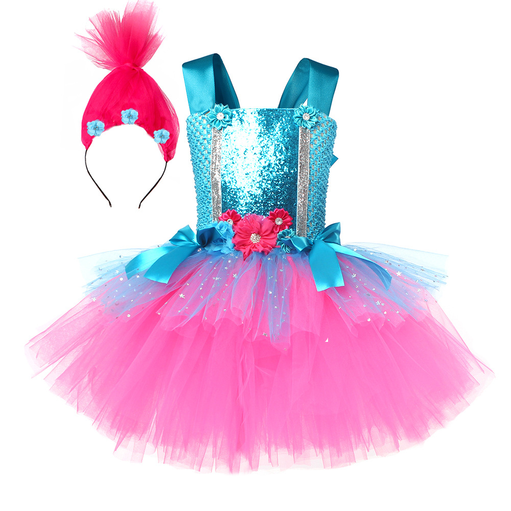 Kızlar için Troller Tutu Elbis - Anime Cosplay Toddler incelemesi ve fiyatı