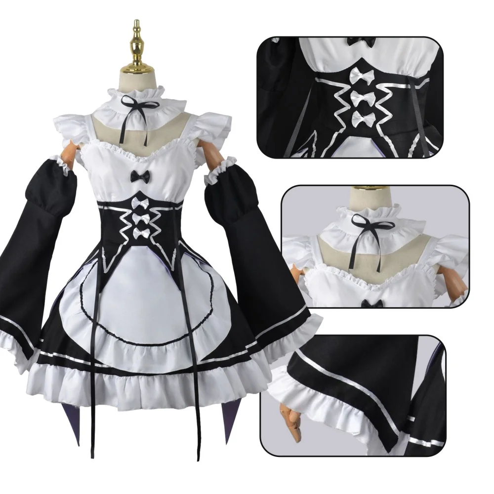 Anime Ram Rem Hizmetçi Cosplay - Anime Cosplay Rem incelemesi ve fiyatı